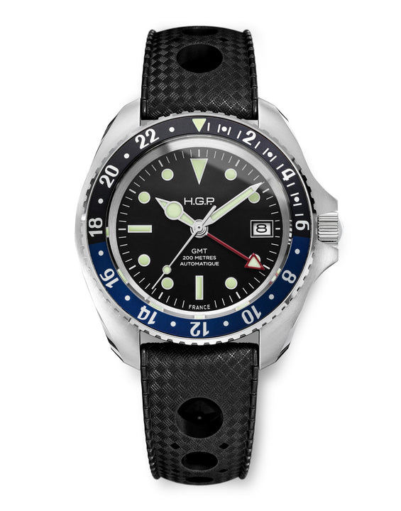 Diver GMT 200M Automatic Diving Watch - Blue & Black 