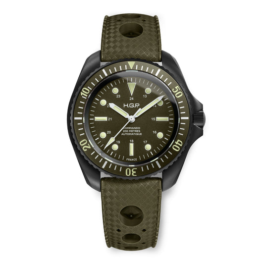 Diver 200M Automatic Commando Diving Watch - Green & Black PVD