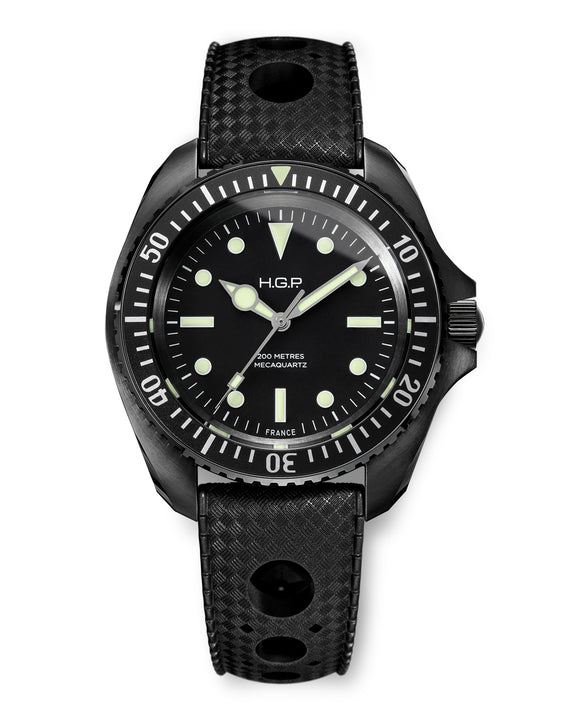 Montre de plongée Diver 200M Mecaquartz - PVD noir