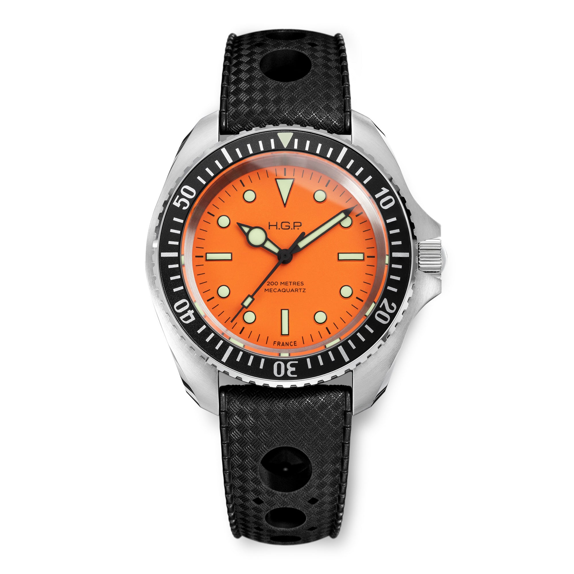 Montre de plongée Diver 200M Mecaquartz - Orange