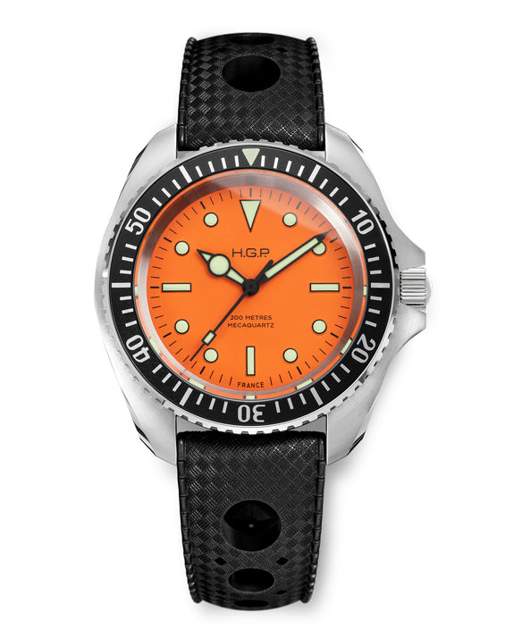 Montre de plongée Diver 200M Mecaquartz - Orange